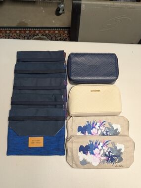 Set Of 9 EMPTY First Class Amenity Pouches From Delta And Icelandair